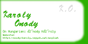 karoly onody business card